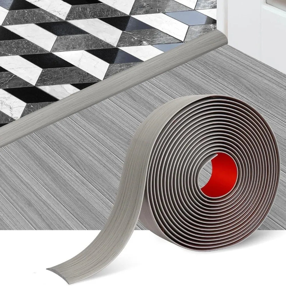 Wood Like Self Adhesive Floor Transition Strip PVC Material Insect Proof Door Seal Windproof Flexible Doorway Threshold